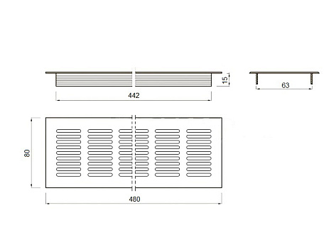 Решетка вентиляционная, 480х80 мм, белый, LID